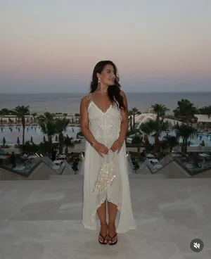 Zara Elegant White Lace Trim Dress beads cream boho hippie summer beach thumbnail 4