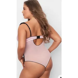 NWT Frederick's Of Hollywood Ilana Satin And Lace Pink Teddy Size Small S thumbnail 6