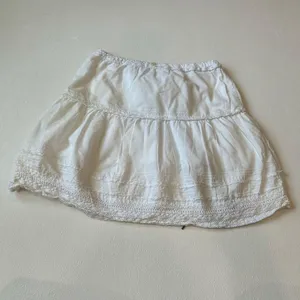 Abercrombie Lace Trim Mini Skirt White Cotton Small Boho Feminine thumbnail 3