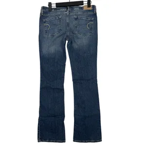 American Eagle Skinny Flare Bootcut Low Rise Full Length Jeans Stretch 4 Blue thumbnail 4