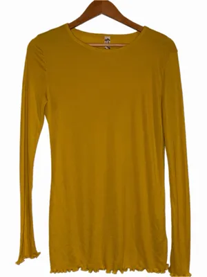 Free People Long Nights Layering Top- Ceylon Yellow Medium New With Tags thumbnail 5
