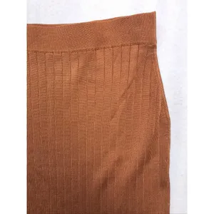 Free People Ribbed‎ Knit Midi Skirt Rust Orange Copper Size Medium Boho Autumn thumbnail 11