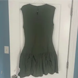 NWT ASOS Design Cowl Neck Hitched Hem Cupro Mini Dress Dark Green Size 10 thumbnail 11