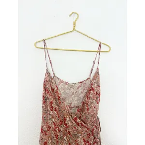 Free People All My Love Pink Multi Floral Print Wrap Slip Dress Size Large thumbnail 5