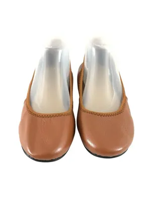 Kunsto Womens Ballet Flats Faux Leather Slip On Brown Size 240 US 6.5 thumbnail 2