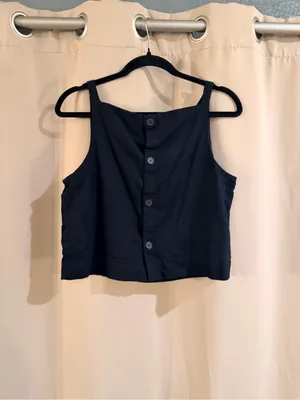 Gap Classic Black Cropped Tank Top - Women thumbnail 2