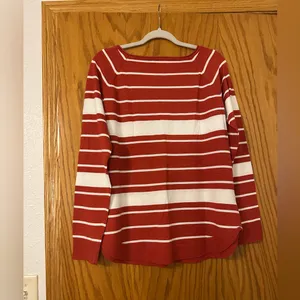 Pink Clover Red and White Valencia Curved Hem Striped Knit Top - NWOT - Size XL thumbnail 2