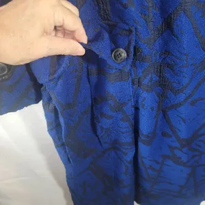 Dee Ocleppo Womens Myah Military Belted Jacquard Trench Coat Sodalite Blue XL thumbnail 12
