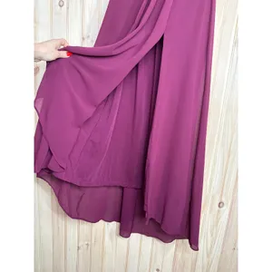 NWT Lulus Splendid Aura Plum Purple Chiffon Pleated Strapless Maxi Dress Size S thumbnail 5