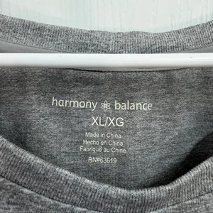 Harmony Balance gray scoop neck cropped short sleeve active‎ athletic shirt top thumbnail 3