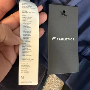 Fabletics PureLuxe Longline Low Impact Sports Bra Deep Navy Blue Medium M Yoga⁠ thumbnail 3