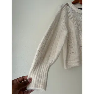 Cream Lace Inlay Sweater Size Small thumbnail 7