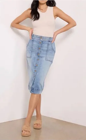 Evereve Denim Midi Skirt size 29 thumbnail 1