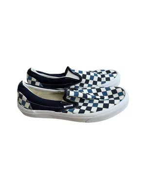 VANS Blue Checkerboard Slip On Sneakers Size Mens 6.5 Womens 8 thumbnail 5