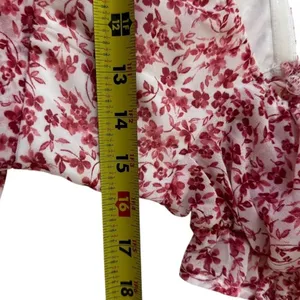 Mi Ami Francesca's Red Floral Ruffle Tiered Romper Size Medium | 0146 thumbnail 7