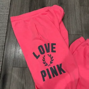 Victoria’s Secret Pink Love Pink Sweatpants XS Bright Pink Full Length thumbnail 2