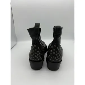 Mr. Wolf Studded Leather Ankle Boots Womens 7.5 Black Cowboy Festival Travel thumbnail 4