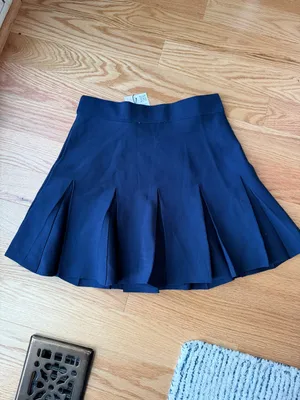 Zara Navy Pleated Mini Skirt Size M NWT Preppy Tennis Schoolgirl thumbnail 4
