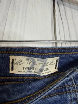 We The Free People Blue Jeans Sz 27x29 Flare Leg Bell Bottom Side Zip High Rise thumbnail 7