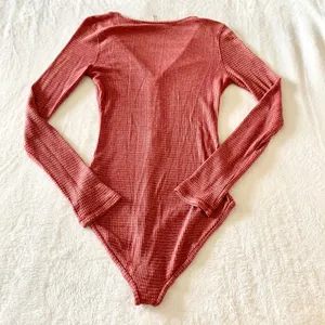 Free People Intimately Waffle Knit Henley Bodysuit Womens‎ Size M Pink Thermal thumbnail 8