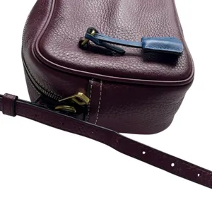 J. Crew Signet Pebble Leather Crossbody Camera Bag Burgundy Red thumbnail 16