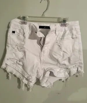 White Ripped Jean Shorts thumbnail 2