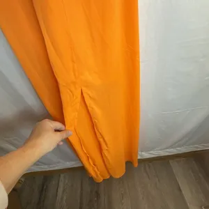 Iris Dress Orange Slip Long Dress Size Small Preowned thumbnail 5