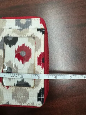 ThirtyOne Boutique Red, White, and Grey Wallet Wristlet thumbnail 9