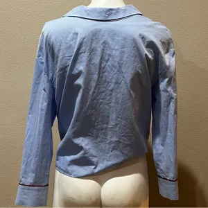 Zara light blue button up blouse thumbnail 5