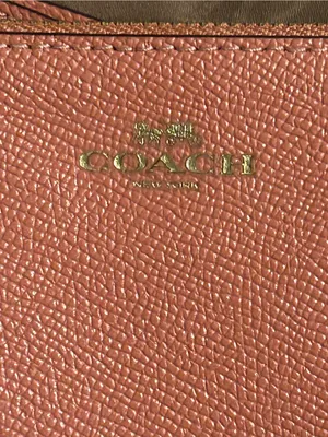 Coach  Pebbled Leather Wristlet with Gold Logo thumbnail 11