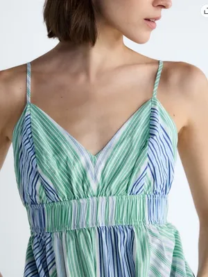 NWT Free Assembly Striped 100% Cotton Maxi Dress sz L 12-14 thumbnail 7