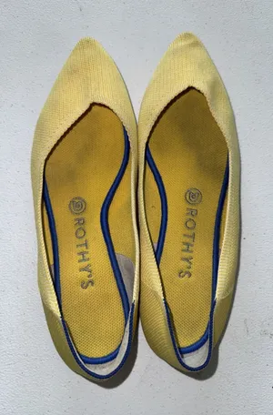 Rothys Womens Marigold Yellow Flat Slip on Shoes The Point 9.5 thumbnail 1