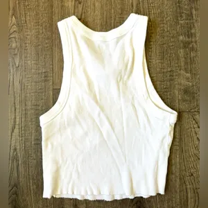 Aerie Free Spirit White Ribbed Crop Tank thumbnail 4