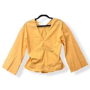 Vince Tangelo Top 100%‎ Cotton Yellow Cut Out Back Scandi Minimalist Womens S thumbnail 3