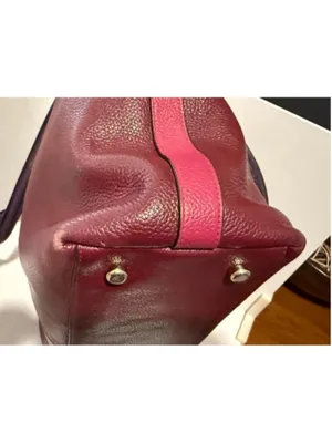Coach Tyler Burgundy & Aubergine Leather Tote F57210 thumbnail 10