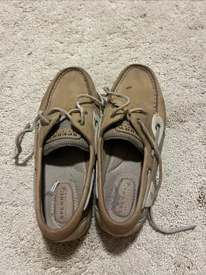 Sperry Women’s Tan and Cream Leather Boat Shoes thumbnail 2