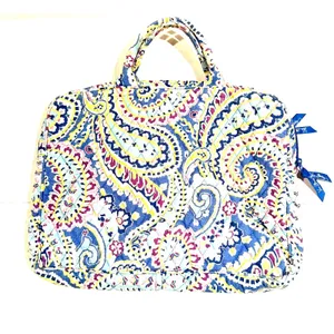 Vintage Vera Bradley Quilted Paisley Blue Zip Top Tote Bag Granola Girl Artsy thumbnail 2