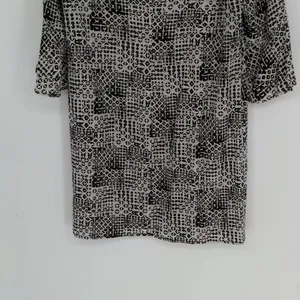 Garnet Hill Bell Sleeve Silk Shift Dress Women’s 10 Black White Geometric Office thumbnail 13
