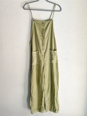 Billabong Beach Cruiser Playsuit Olive Green Wide Leg Jumpsuit XL thumbnail 2