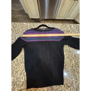 Lauren Ralph Lauren Fair Isle Sweater Mohair Wool Women Size Small Black Purple thumbnail 7