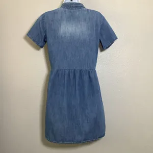 Oasis Blue Denim Retro Button Up Western Cowgirl Country Casual Dress Sz‎ 8 thumbnail 5
