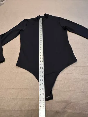 Abercrombie & Fitch Black Long-Sleeve Mock Neck Bodysuit thumbnail 2
