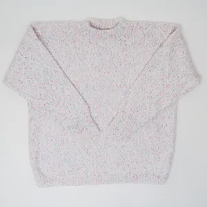 Vintage Homemade Pink & Blue Speckled Knit Sweater thumbnail 2