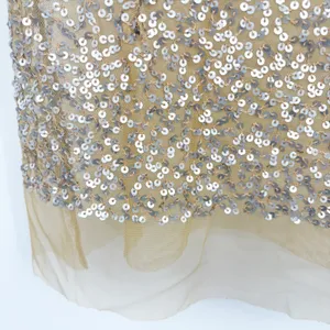 Wet Seal Womens Gold Sequin Mesh Y2K Glam Fairycore Going Out Tank Top Size M thumbnail 4