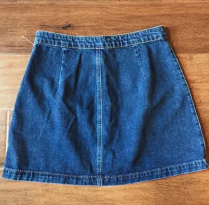 Topshop Moto Button Down Denim Skirt, Size 30W thumbnail 4
