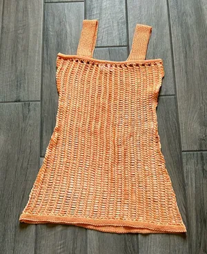 Solid and striped crochet dress thumbnail 1