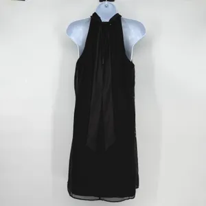 White House Black Market‎ Black Floral Sequin Halter Mock Neck Dress Small S P thumbnail 2