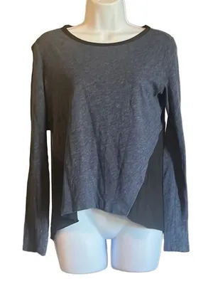 Converse One Star Black Blue Colorblock Long Sleeve Top Small Skate‎ Grunge Emo thumbnail 1