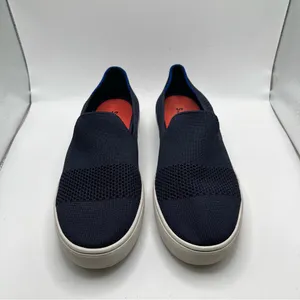 Rothy's The Sneaker Maritime Lattice Stitch Navy Slip On Shoes Women’s 9 EUC thumbnail 4