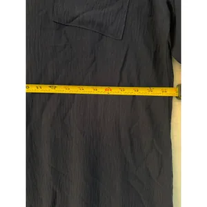 BMJL Womens Navy Blue Midi Shirt Dress V-Neck Roll Tab Sleeve Pockets‎ Large NWT thumbnail 7